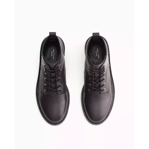 Rag & Bone Cannon Black Leather Combat Boots Womens Size 38.5 - Picture 6 of 16